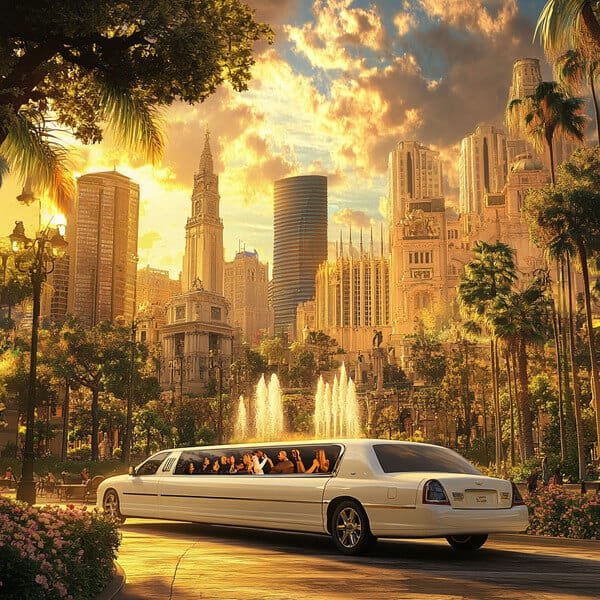 Kelionė į Užmiestį limuzinu su draugais