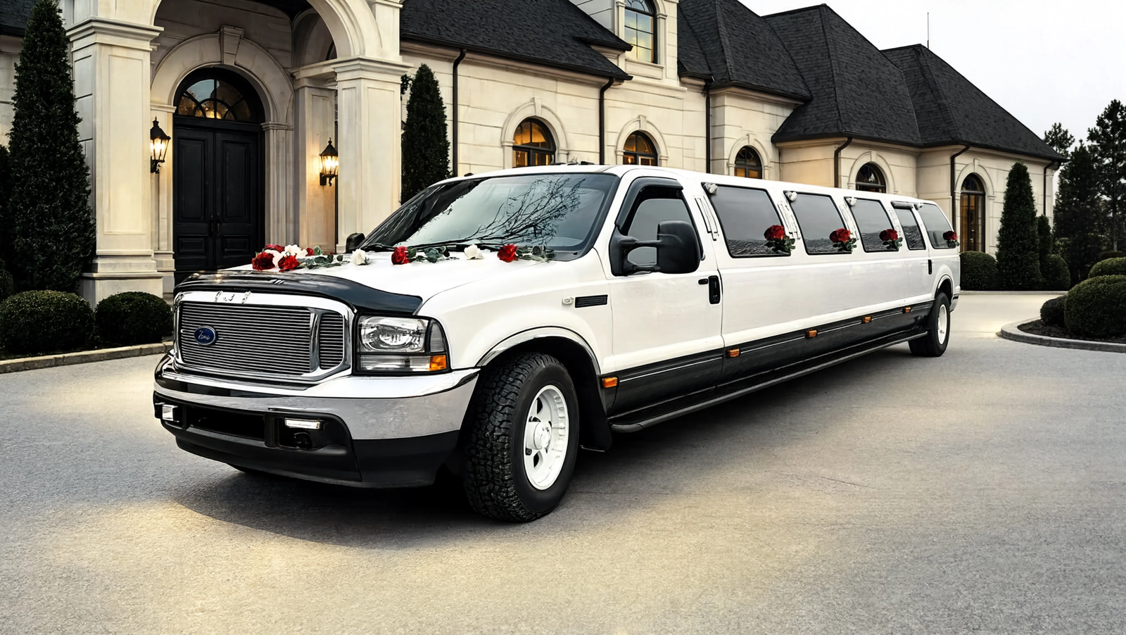 20–22 vietų baltas Ford Excursion limuzinas