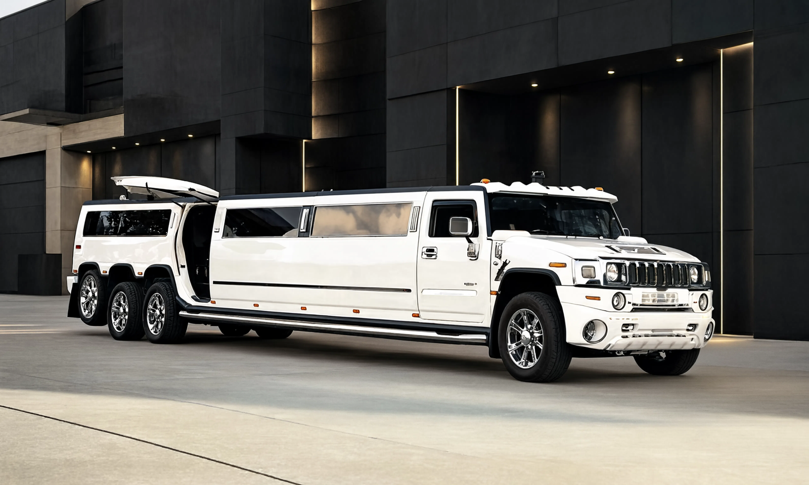 22–26 vietų baltas 8 ratų Hummer H2 limuzinas
